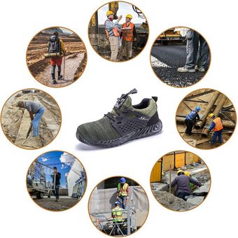 Zapatos de seguridad con punta de acero para hombre zapatillas de trabajo industriales para construcción de talla grande 50 antiperforación 