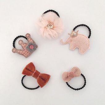 510 unidspack pelo anillo de lazos cuerda de goma niños pequeños lazos con flor elástico banda de pelo de bebé accesorios para el cabello niñas 