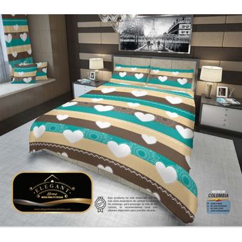 Elegance Home - Sábanas cama King 2x2 en algodón 180 hilos