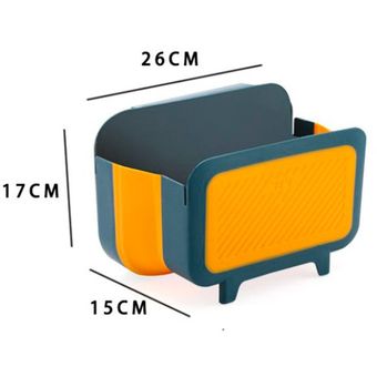 CUBO PLEGABLE MULTIUSOS 27L AMIKO COLOR AZUL, IDEAL PARA LIMPIEZA