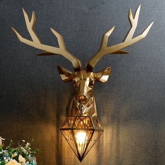 Lámpara de pared con astas de resina moderna aplique de pared nórdico 