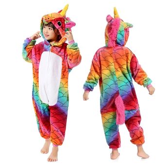 Pijama de unicornio rosa para niña disfraz de Cosplay de Animal de invierno para niño ropa para niño-LA39 camisón de franela cálida 