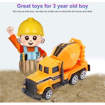 Volcado 6pcs aleación Mini Toy Tractor modelo de coche de juguete clásico Ingeniería modelo de camión Amarillo 