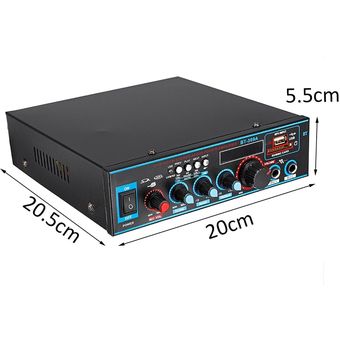 800W 12220V HIFI 2CH amplificador de potencia o sistema de sonido de cine en casa o Mini amplificador Bluetooth FM tarjeta SD USB para coche en casa 
