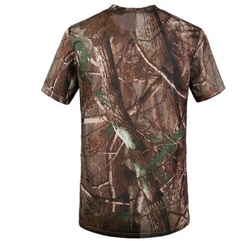 Hombres al aire libre de secado rápido camuflaje camiseta hombres respirable ejército táctico combate militar seco deporte Camo campamento camisetas 
