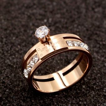 Marca De Lujo Letter Love Forever Aaa Anillo De Zirconia De 