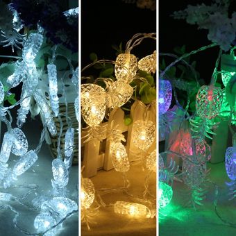20 LED luces transparentes piña cadena pilas Inicio decoración del festival 