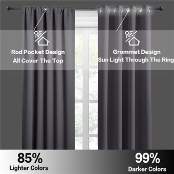 NTOWN-cortinas opacas para ventana para sala de estar ganchos de 