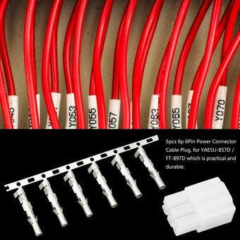 5pcs 6p 6Pin Power Connector Cable Plug For YAESU-857D  FT-897D 