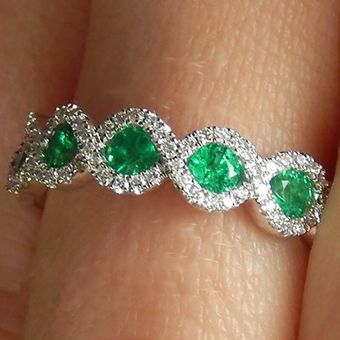 Cellacity Silver 925 Ruby Ring Gems Lady Jewelry Emerald 