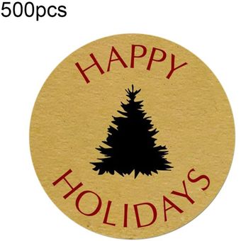 500 unids adhesivo navidad feliz vacaciones árbol pegatinas etiquetas 