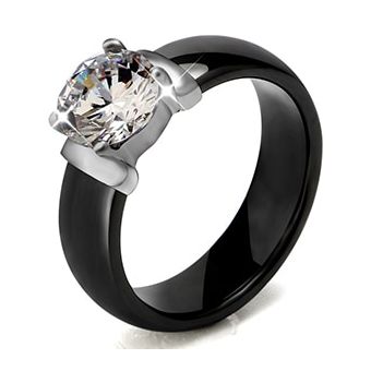 Anillo De Cerámica De Joyería Femenina De 6 Mm De Largo Y De Anillo De Cerámica De Joyería Femenina De 6 Mm De Largo Y De