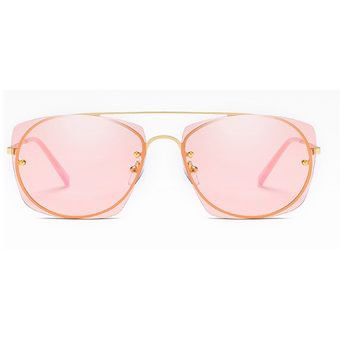 Marco de metal Gafas de sol polarizadas Moda para mujeres espejo UV 402 Protección y Rosa de oro 