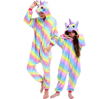 Pijamas de animales para y niñas Mono de dormir de invierno de punto con Panda y unicornio-Bat 