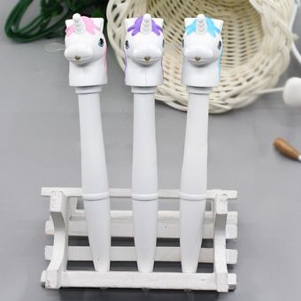 Lindo bolígrafo eléctrico multifunción con patrón de unicornio con luz 