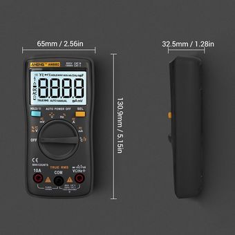 El multímetro digital ANENG AN8002 6000 cuenta el probador de temperatura del ammeter AC  DC 