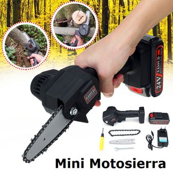24V Mini Motosierra Inalambrica Electrica Sierra De Cadena Mano Con Bateria  550W