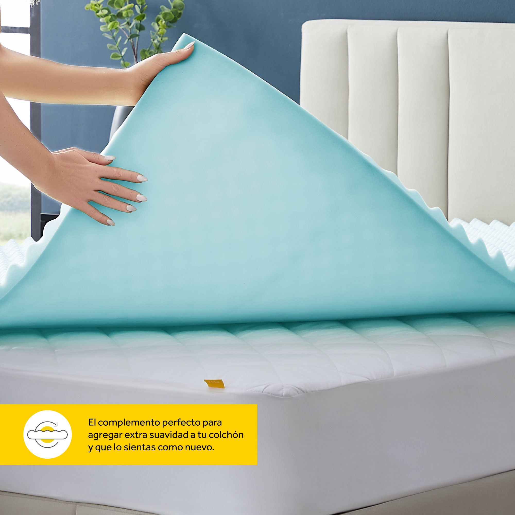 Cubre colchón Nooz Dual Confort, espuma de alta densidad