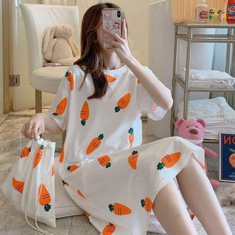 Color#17 Camisones mujer impreso encantadora dulce estilo coreano pijamas ropa de casa damas Casua 