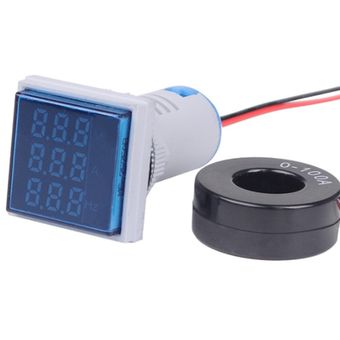 Mini voltímetro digital amperímetro 22 mm cuadrado AC 50-500V 0-100A 0 