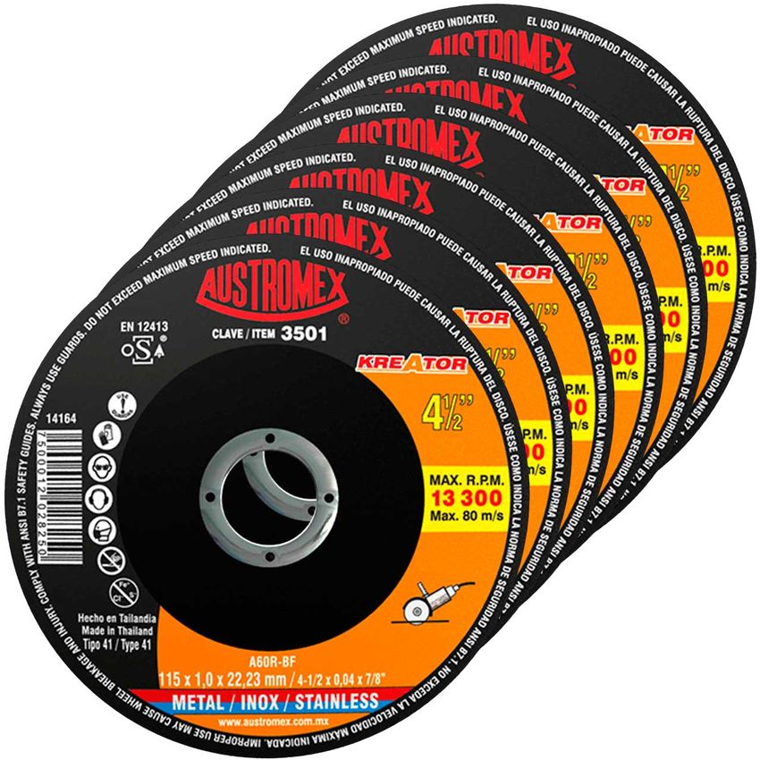 Discos de Corte para Metal Austromex 3501 4 1/2 25pzs