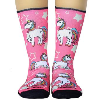 Medias Largas Unicornio fondo rosa - Abnormal socks
