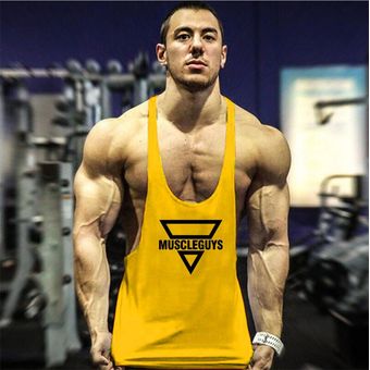 #yellow77 Camiseta de tirantes de culturismo para hombre,ropa de Fitness,camiseta de gimnasio,chaleco muscular de marca,Regatas de algodón para hombre 