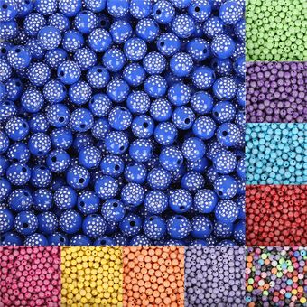 Perlas Acrílicas Multicolores De 8 Mm 100 Piezas Para Artes 