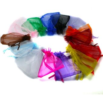 10 unidslote boda decoración de bolsas de joyería de Organza Color 