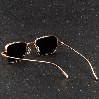 Huhaitang Vintage Square Sunglasses Men Small Heavy Quality 