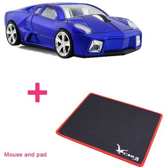 Mouse óptico USB CHYI-ratón inalámbrico en forma de coche deportivo 
