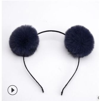Tiara de accesorios para el cabello con cabeza de conejo y orejas de conejo para niñas dulces 1 piezas 
