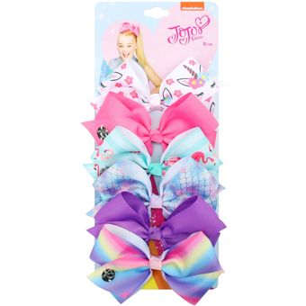 6 unidsset Jojo Siwa lazos de JOJO estampado de arco iris nudo Arco de la cinta para las niñas Boutique pelo Clip de pelo de los Niños Accesorios 