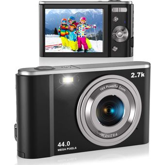 Cámara digital compacta, flash integrado con zoom digital de 16X, cámara  digital 4K HD de doble lente de doble pantalla para estudiantes para
