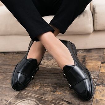Zapatos Formales Para Hombre Calzado De Oficina De Negocios Sin Cordones Negro 