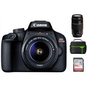 Cámara Canon EOS Rebel T100 lente1855+16GB+Bolso+Lente 75-300
