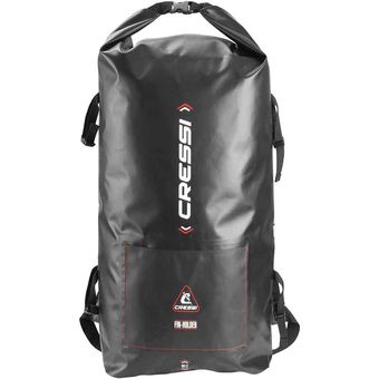 Mochila Negra 60 Litros Impermeable con Cierres Asas y Correas de Seguridad