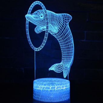 Delfín 3D LED Luces de la noche con 7 colores  con control remoto 