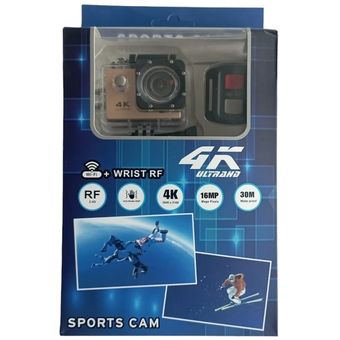 Cámara Deporte Ultra UHD 4K 16 Mp WIFI Acuática GoPro Sport Plateado