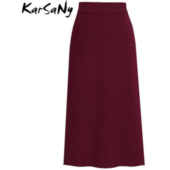 KarSaNy-Falda de tubo de punto para mujer faldas de cintura alta de 
