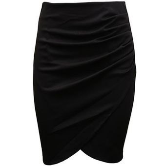 Minifalda ajustada Vintage para mujer Falda de tubo de cintura alta 