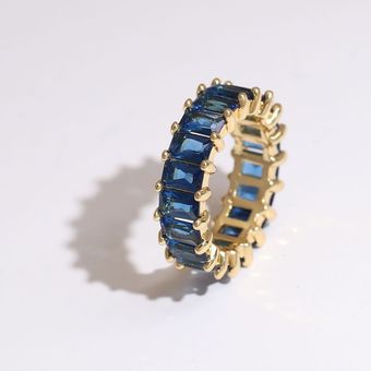 Charm Water Diamond Ins Jewelry Cz Gold Lady Rainbow Ring 