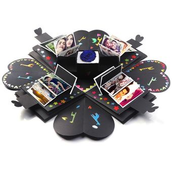DIY Álbum de fotos Hecho a mano Hexagonal Explosión Caja de regalo para Family Friends Regalo 