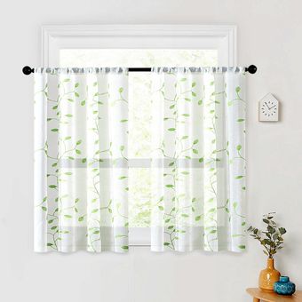 CDIY cortinas cortas florales para sala de estar cortinas de ventana 