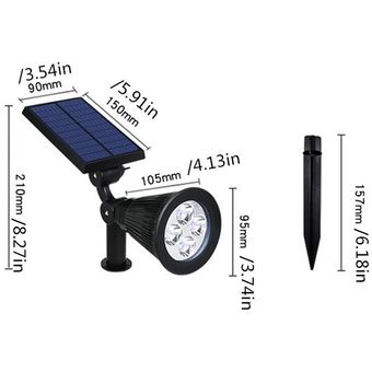 YH0502C-RGB solar a prueba de agua pared de tierra de estructura de la lámpara de múltiples ocasión Lámparas negro 