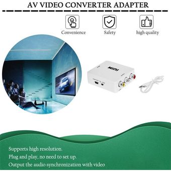 Adaptador HDMI-compatible Para Mini compuesto CVBS RCA AV Video Converter 