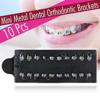 10pcs Mini MAT Metal Dental Ortodoncia Brackets Die Care 