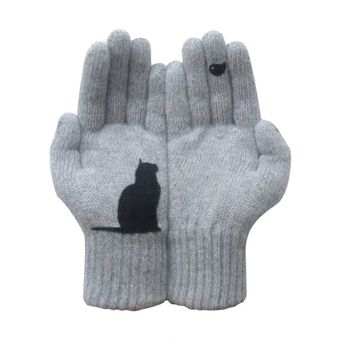 Guantes De Lana Para Damas Guantes De Impresión Para Gatos E 