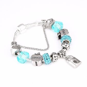 Coteeco Amor Romántico Plata Diy Encanto Pulsera Amor Llave 