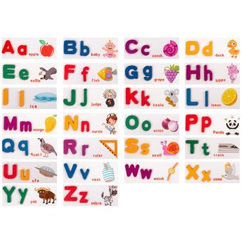 Tarjetas de aprendizaje de letras del alfabeto de madera Juguete de ed 